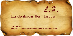 Lindenbaum Henrietta névjegykártya